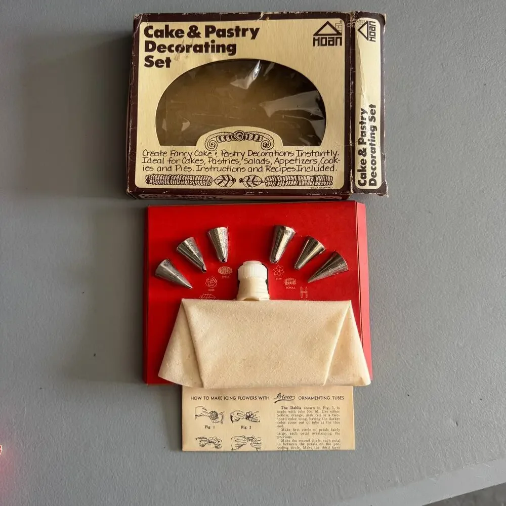 Hoan Cake & Pastry Vintage NEW Decorating Set Creating Fancy Cakes